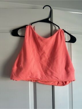 Aerie High Neck Bikini Top in Coral Pink